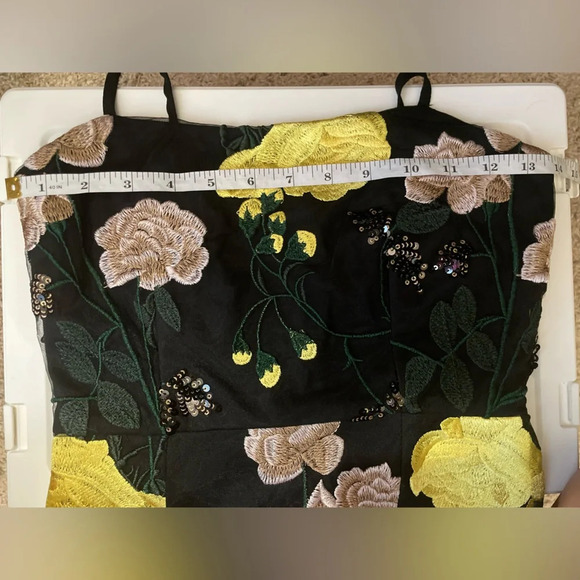 Lulus Rue Black Mesh Floral Embroidered Sequin Bodycon Mini Dress Size XS - Picture 8 of 10